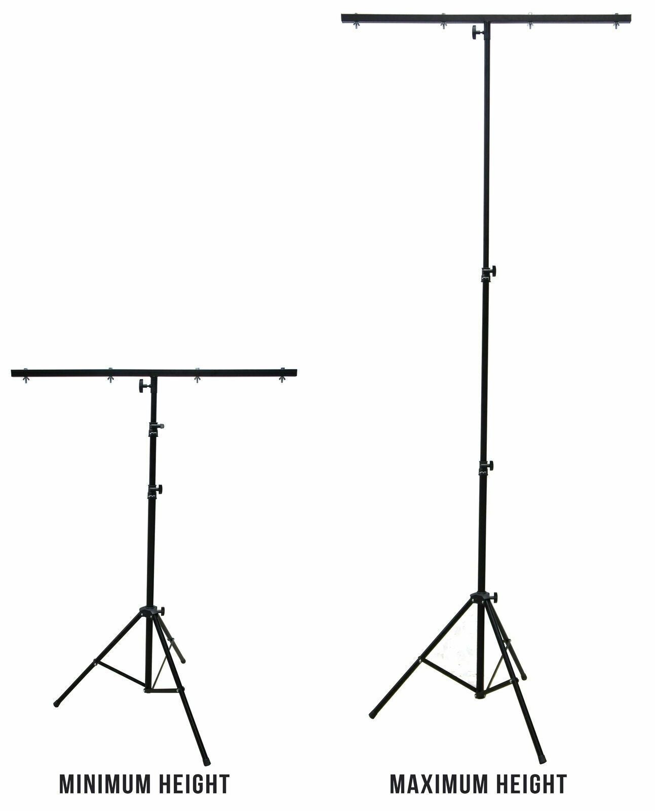 MR DJ LS-100 Black 9 Foot Tripod Lighting Stand With Cross Bar