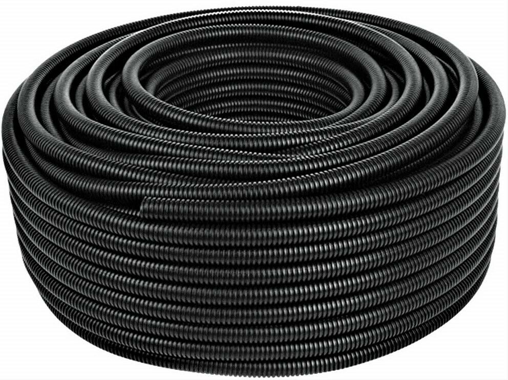 Absolute SLT14BK 100' 1/4" 6.35mm Black Split Wire Loom Conduit Tubing Sleeve Tube