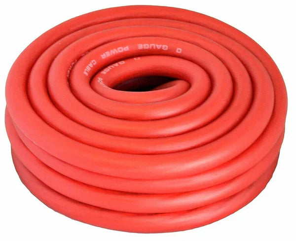 MR DJ DJPW0GRD 0 Gauge Red Amplifier Amp Power/Ground 1/0 Wire 25' Superflex Cable