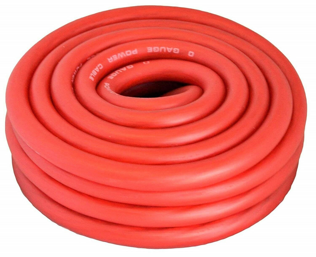 MR DJ DJPW0GRD 0 Gauge Red Amplifier Amp Power/Ground 1/0 Wire 25' Superflex Cable