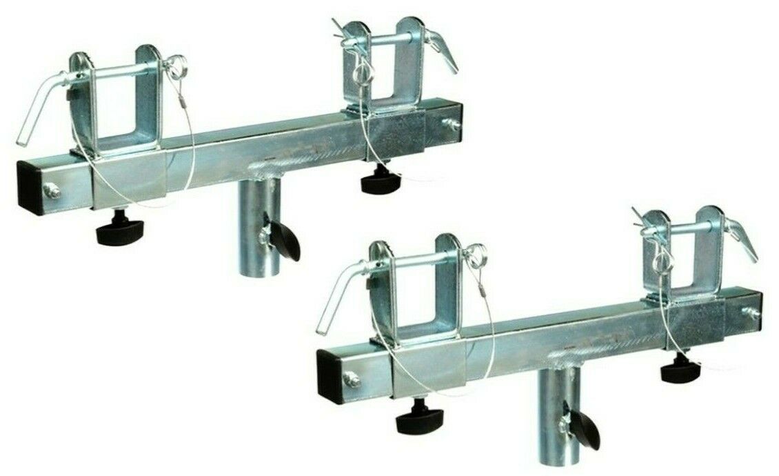 2 MR DJ Universal Pro Lighting 7' Tripod Light Stand & Square Truss T-Bar Adapter