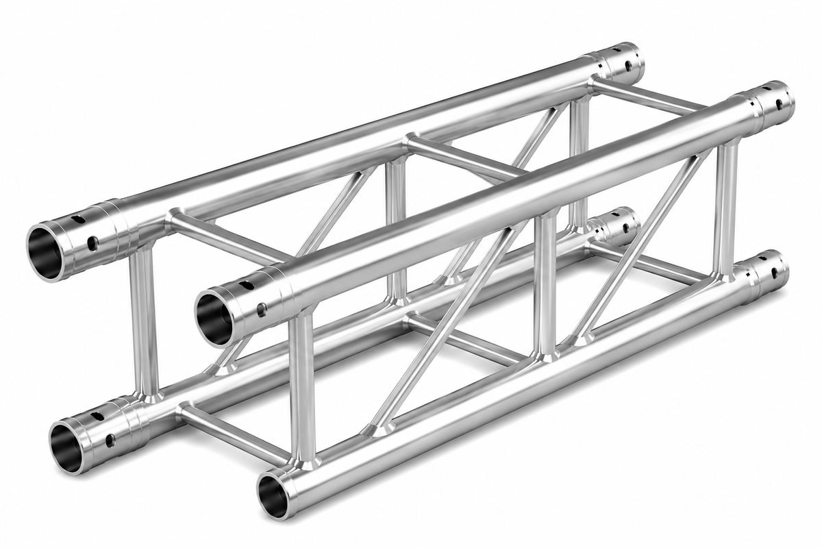MR Truss 1 Meter (3.28ft) Straight Square Aluminum Truss Segment for Pro Lighting + 4 Coupler Connections