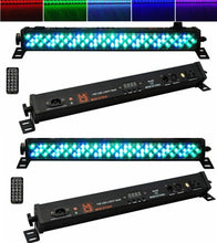 Load image into Gallery viewer, 2 MR DJ MINI STRIP 19" 120 LED 5 Channel DMX RGB Color Strip DJ Wash Up Light Bar