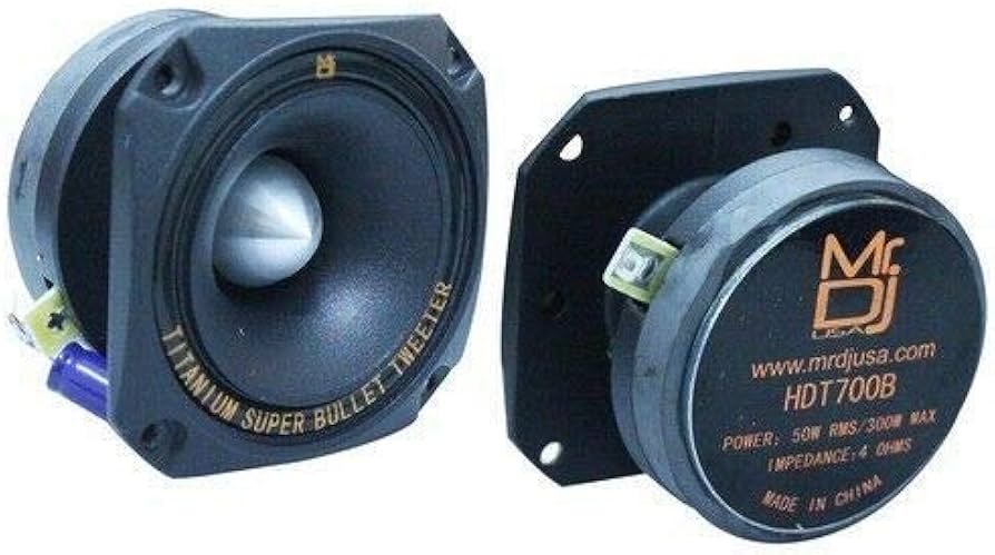 MR DJ USA HDT700B 3.5-In Titanium Bullet Tweeter w/ 10 Ounce Ferrite Magnet Black