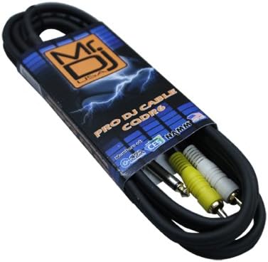 Mr. Dj CQDR6 6' 1/4" TRS to Dual RCA Insert Cable, Male 6.35mm 1/4" TRS to 2RCA Y Splitter Patch Microphone Cable