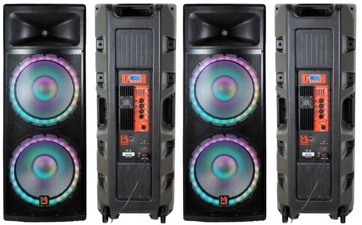 2 MR DJ PBX6600LED Bluetooth Speaker <br/>Professional Dual 2x15" 5500W Speaker PA DJ LIGHT Bluetooth