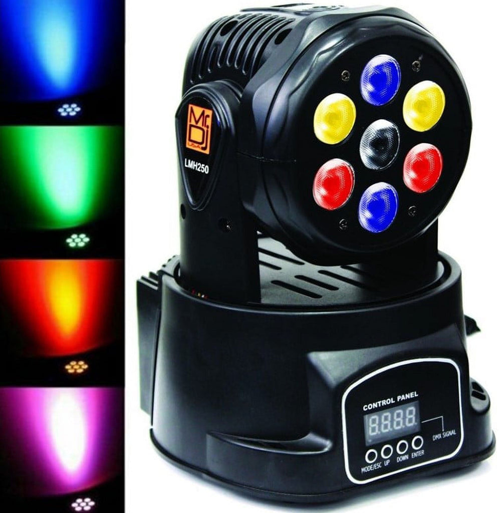 MR DJ LMH250 100W RGBW 7-LED Wash Moving Head Light DMX Stage Light DJ Party Lights