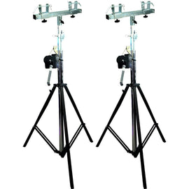(2) MR TRUSS ST200 & SBC250 Pro Lighting 12 Foot Crank Light Stand & Square Truss T-Bar