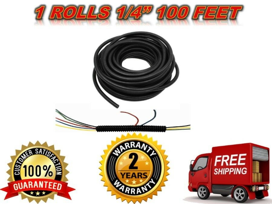 MR DJ SLT14 100 FEET 1/4" SPLIT LOOM WIRE TUBING HOSE COVER AUTO HOME MARINE
