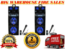 Load image into Gallery viewer, 2 MR DJ SAPPHIRE Portable Dual 12" Karaoke PRO PA DJ Active Speaker Microphone