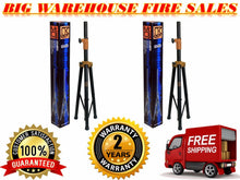 Load image into Gallery viewer, 2 Mr Dj Heavy Duty Deluxe Pro Audio Tripod DJ PA Speaker Stands Extend to 7 feet