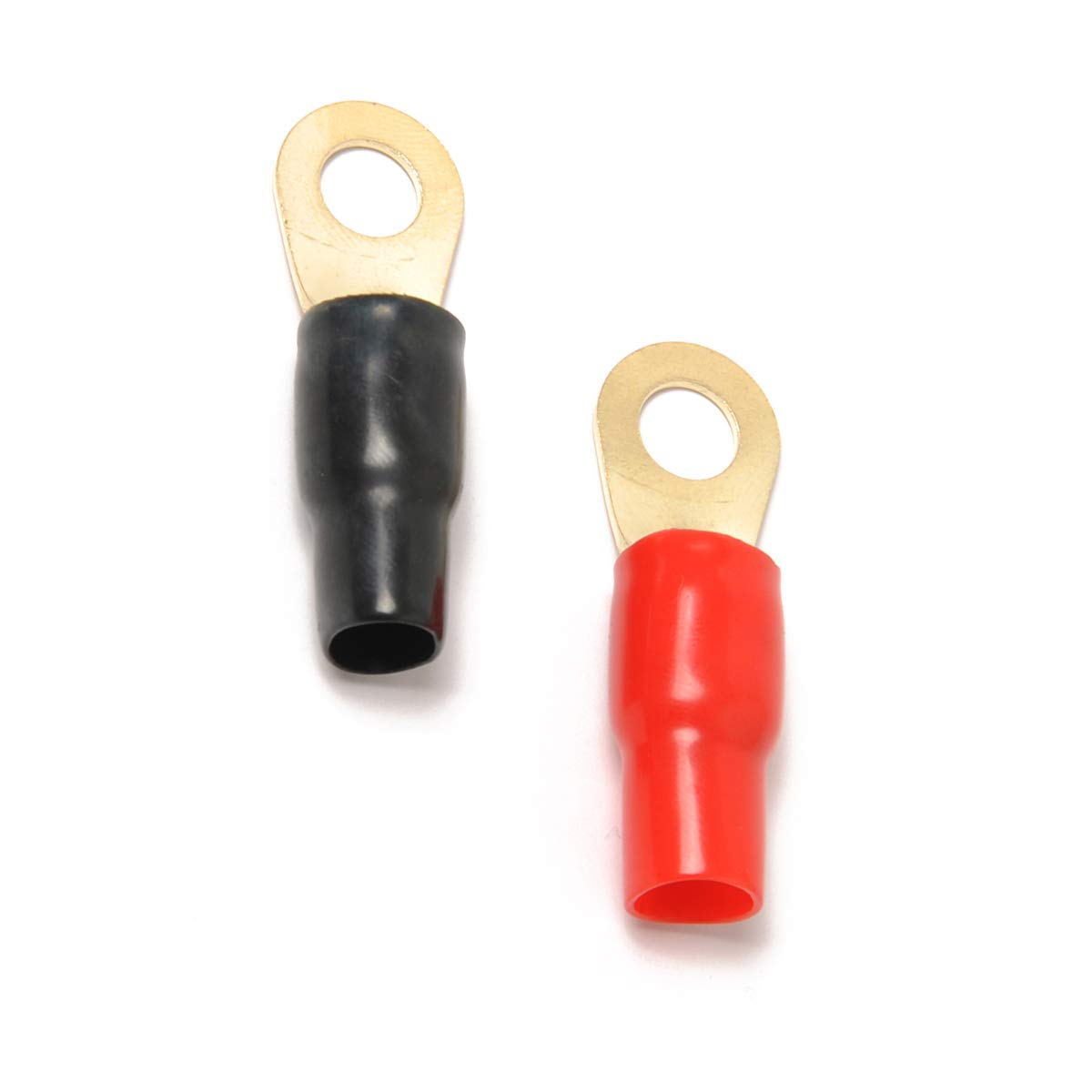MR DJ 1/0 Gauge 4 Pack Ring Terminal 1/0 AWG Wire Crimp Cable Red/Black 5/16