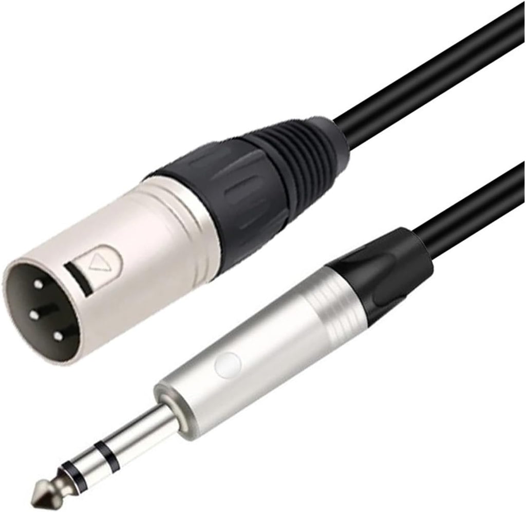 MR DJ CQSXM3 3' Pro PA DJ Karaoke XLR Male to 1/4" TRS Stereo Male Plug Audio Balanced Microphone Cable