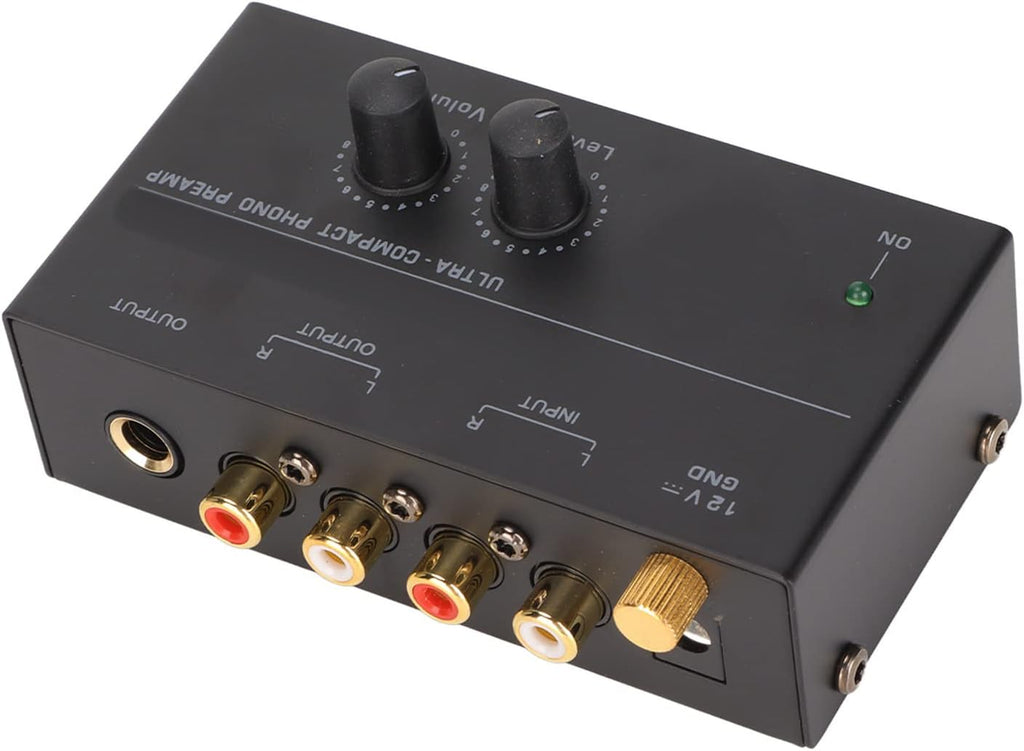 MR DJ PP500 Phono Turntable Preamp Input /TRS Output Stereo Knob Control Mini Record Player Preamplifier
