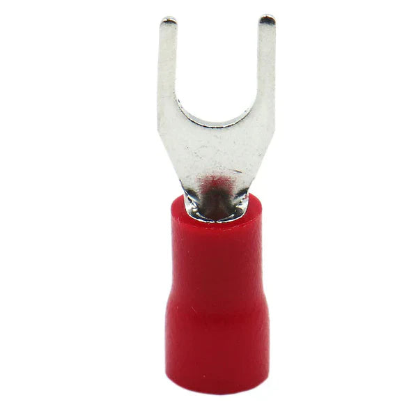 MR DJ DSR8-500 500PCS 18-22AWG #8 Red Insulated Fork Spade Wire Connector Electrical Crimp Terminal