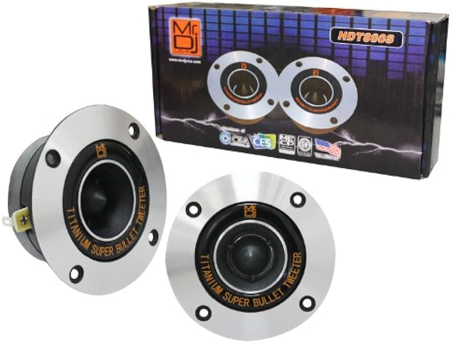 MR DJ HDT800S Pair 4" 400W Chrome High Compression Titanium Bullet Tweeter
