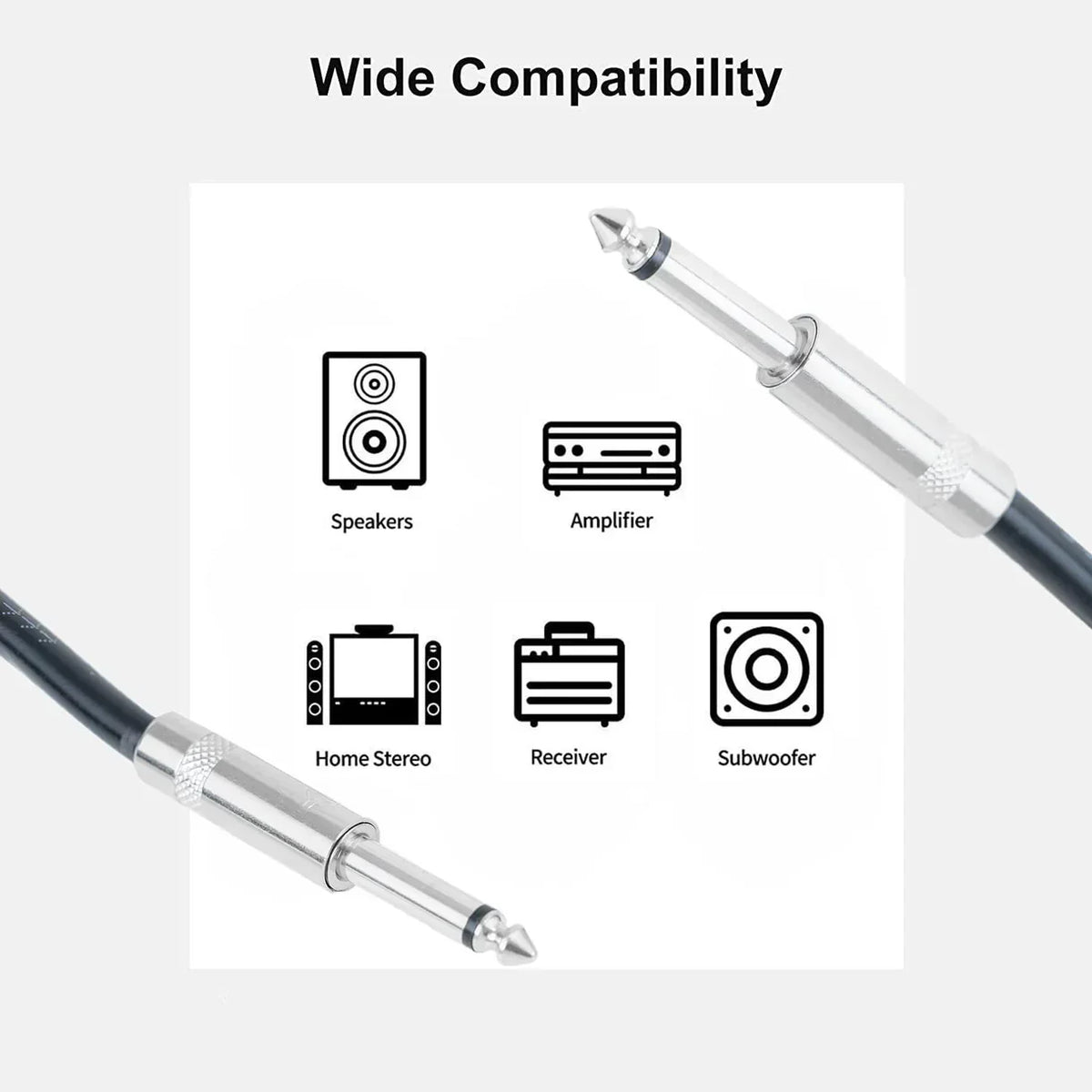MR Truss MT SKJ603 Speaker Cable Wire 1/4 in inch TS to Same 3 feet