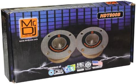 Pair 4" Speaker Size 400 Watt High Compression Aluminum Titanium Bullet Super Tweeter
