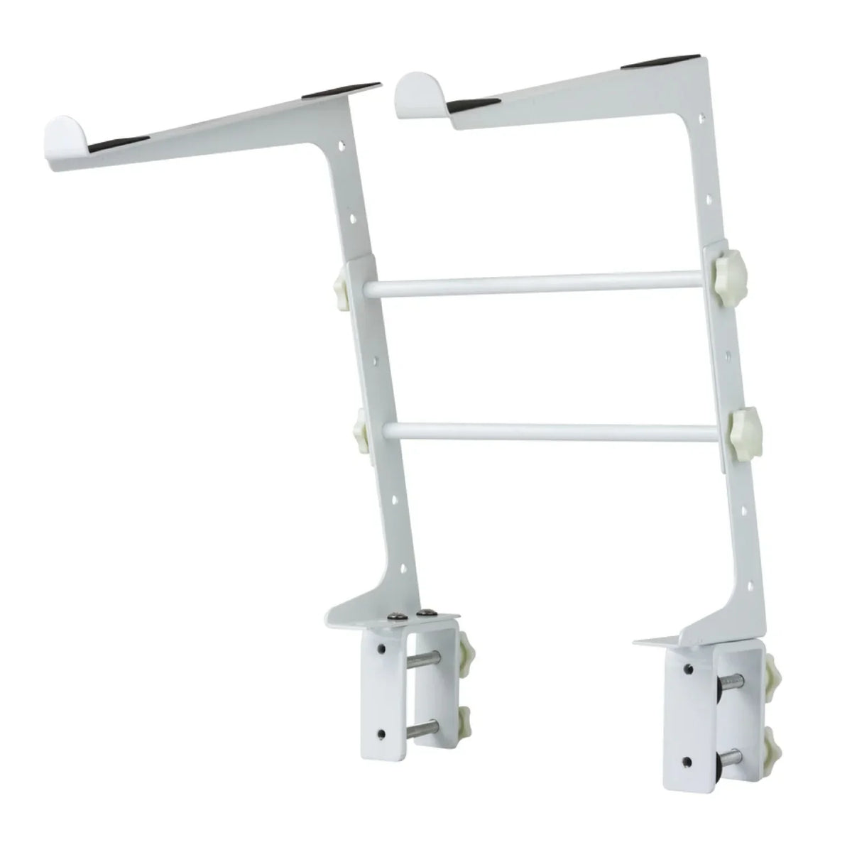MR DJ LTS109WH Laptop Computer Stand White Mobile Disc Jockey PC Table Rack Mount Clamp Bracket