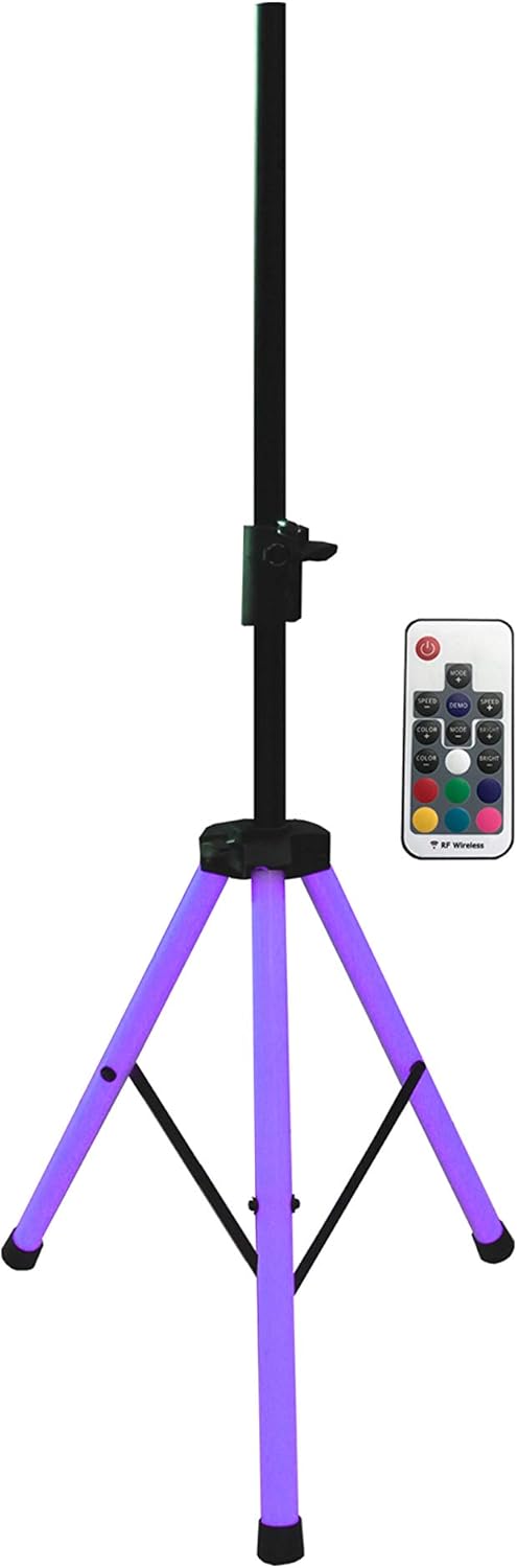 2 MR DJ SS700LED Universal Light Up Multi Color LED Speaker Stands w/Remote