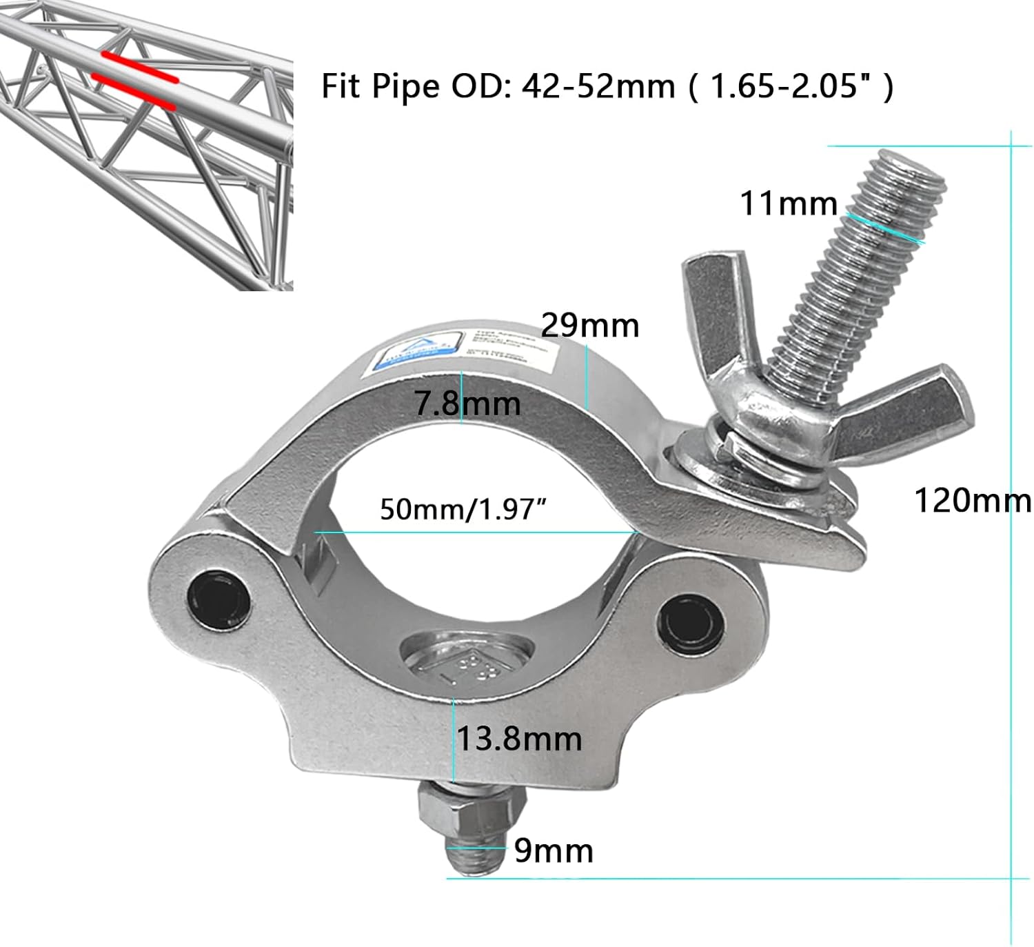 4 MR TRUSS TC4 Universal 2" Pro Aluminum Stage Lighting Clamp Mounting