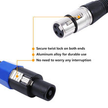 Load image into Gallery viewer, MR DJ CSMXF12 12&#39; Speakon Plug Male to XLR Female Extension Cable for PA DJ Amplifier Stage Monitor