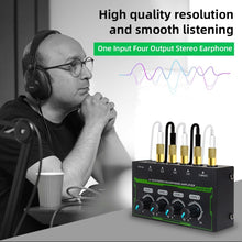 Load image into Gallery viewer, MR DJ Microamp HA400PRO Ultra-compact 4-channel stereo headphone amplifier