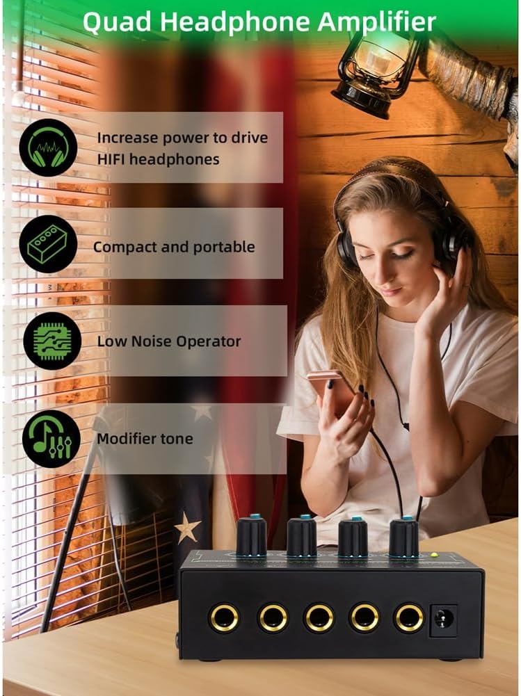MR DJ Microamp HA400PRO Ultra-compact 4-channel stereo headphone amplifier