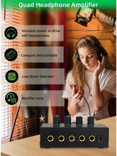 Load image into Gallery viewer, MR DJ Microamp HA400PRO Ultra-compact 4-channel stereo headphone amplifier