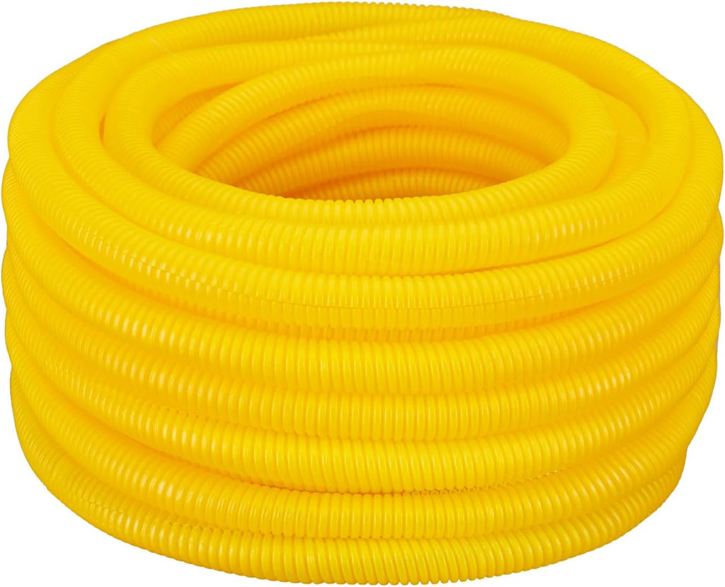 MR DJ DSLT14YL 100' 1/4" 6.35mm Yellow Split Wire Loom Conduit Tubing Sleeve Tube