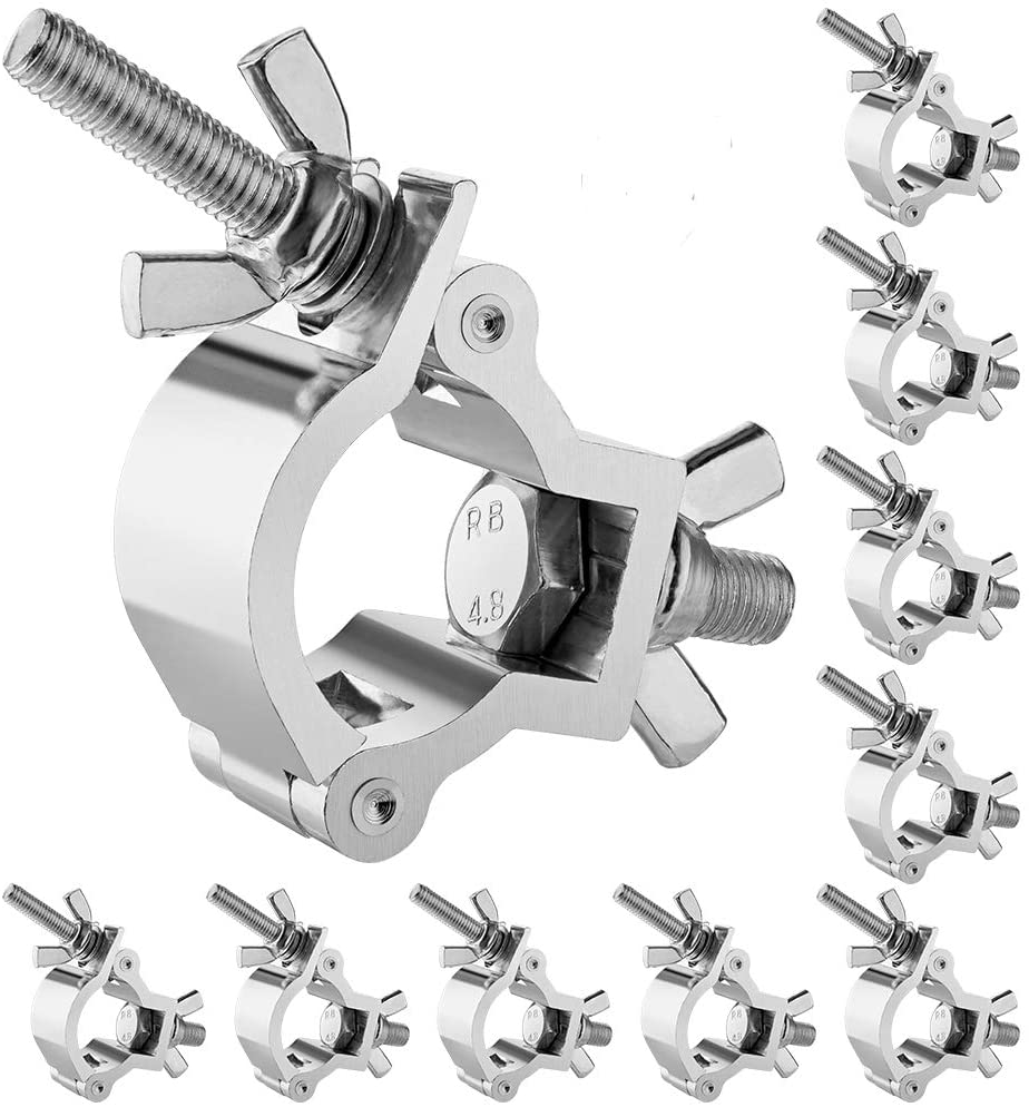 10 MR Truss C138 Truss Clamp Stage Lights Clamp 1.18”-1.38”（30-35mm）, Perfectly fit for 30-35mm OD Tube/Pipe, Heavy Duty 165lb Premium Truss O Clamp for DJ Lighting Par Lights Spot Lights