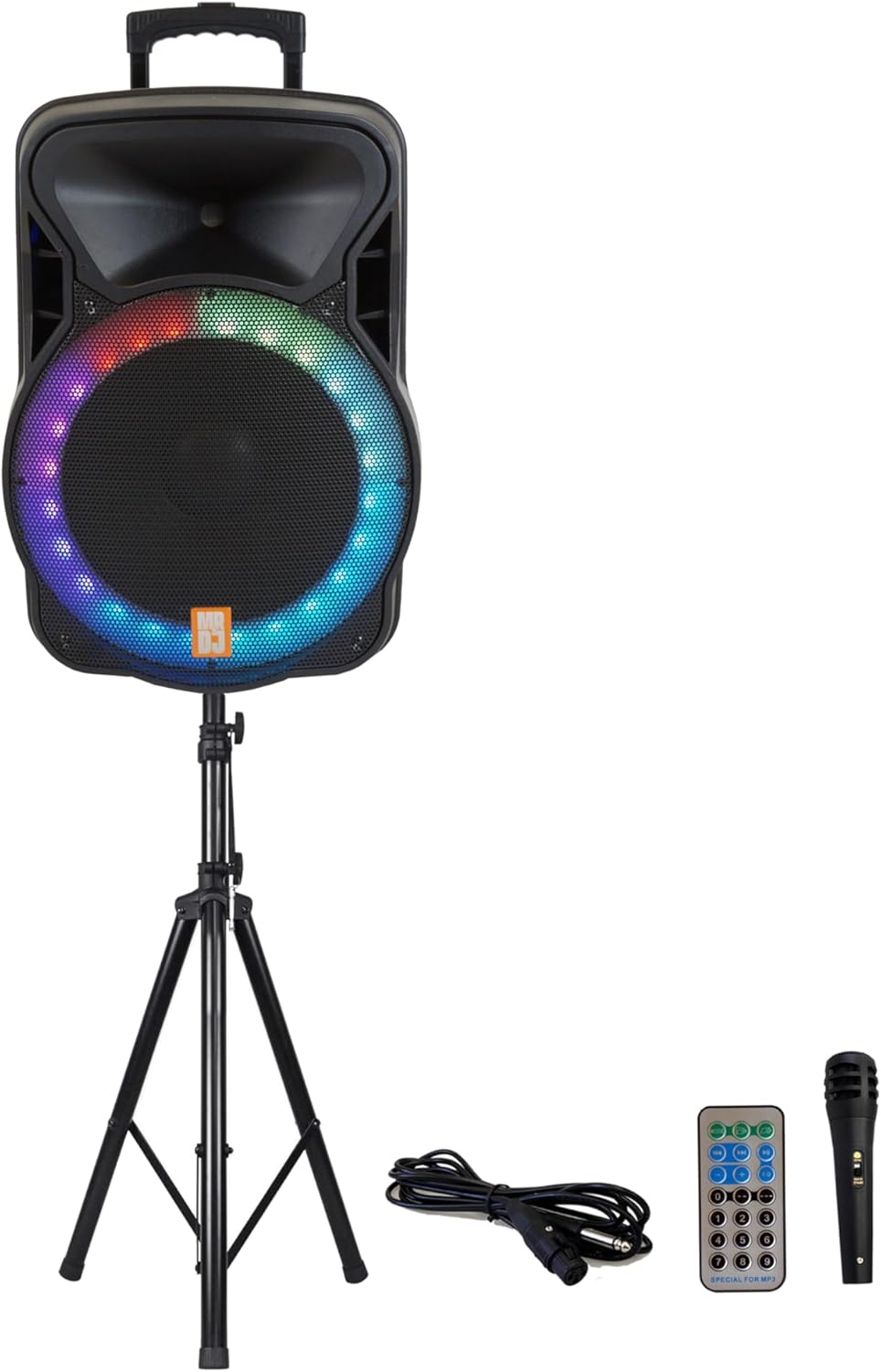 2 MR DJ DSP4500PKG 15" Active DSP PA DJ Karaoke Speaker