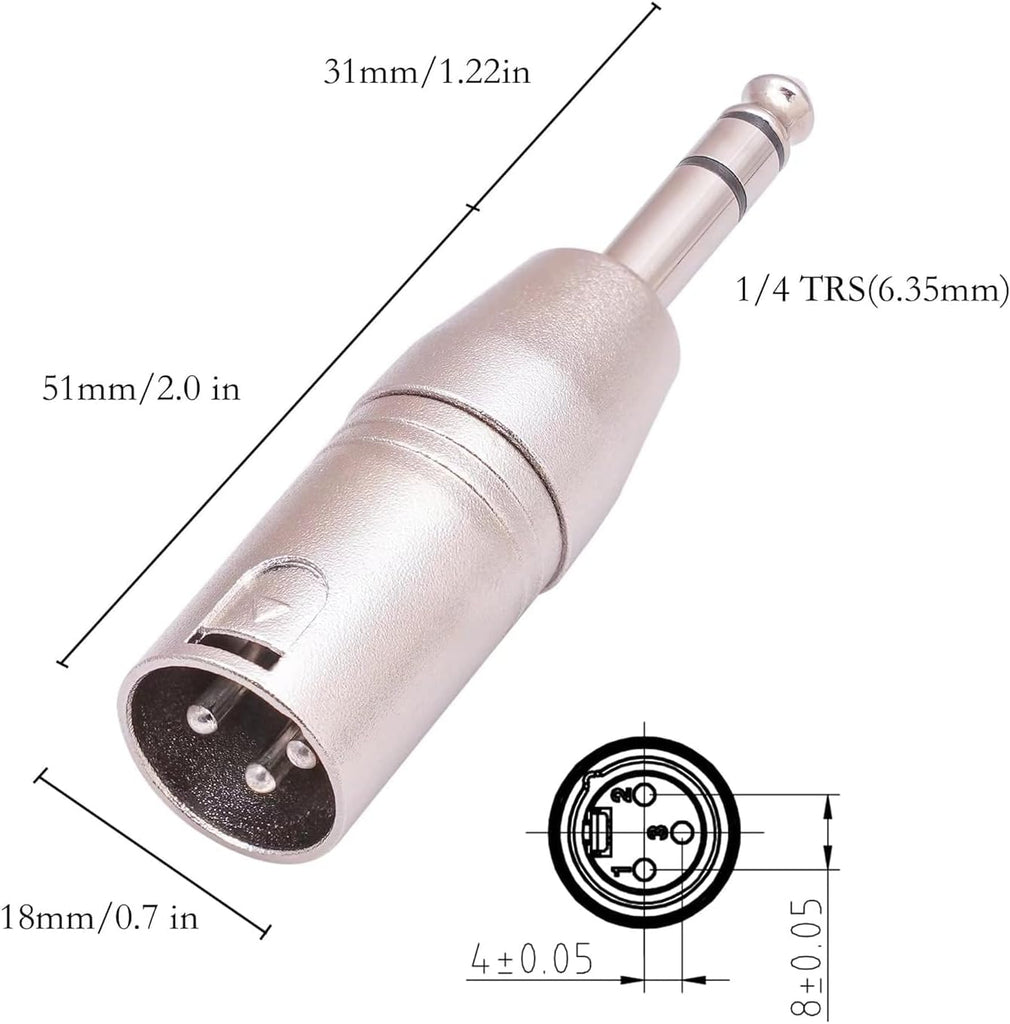 MR DJ XMTRS 1/4" TRS to Balanced XLR Male Adapter