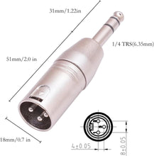 Load image into Gallery viewer, MR DJ XMTRS 1/4&quot; TRS to Balanced XLR Male Adapter