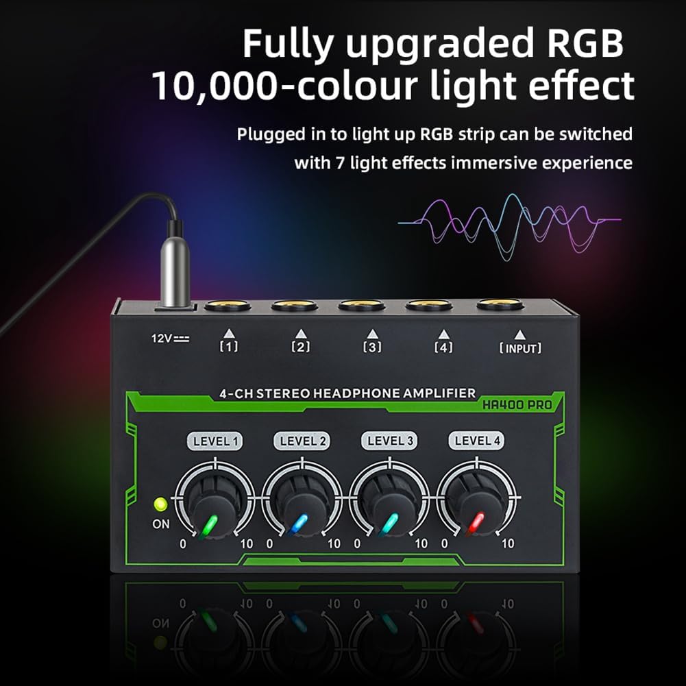 MR DJ Microamp HA400PRO Ultra-compact 4-channel stereo headphone amplifier