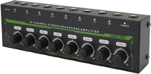Load image into Gallery viewer, MR DJ Microamp HA800PRO Ultra-compact 8-channel stereo headphone amplifier