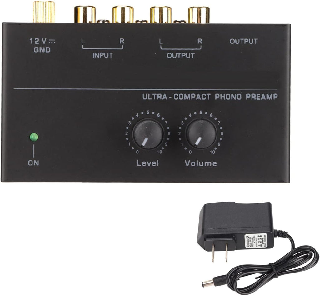MR DJ PP500 Phono Turntable Preamp Input /TRS Output Stereo Knob Control Mini Record Player Preamplifier
