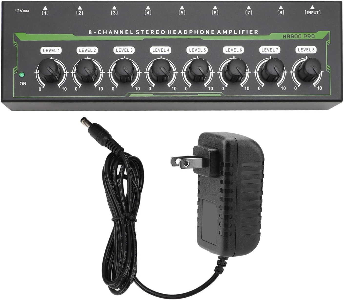 MR DJ Microamp HA800PRO Ultra-compact 8-channel stereo headphone amplifier