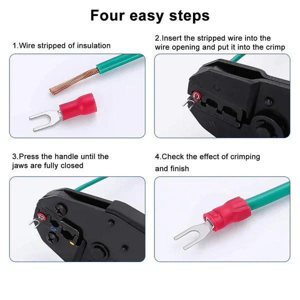 MR DJ DSR8-500 500PCS 18-22AWG #8 Red Insulated Fork Spade Wire Connector Electrical Crimp Terminal
