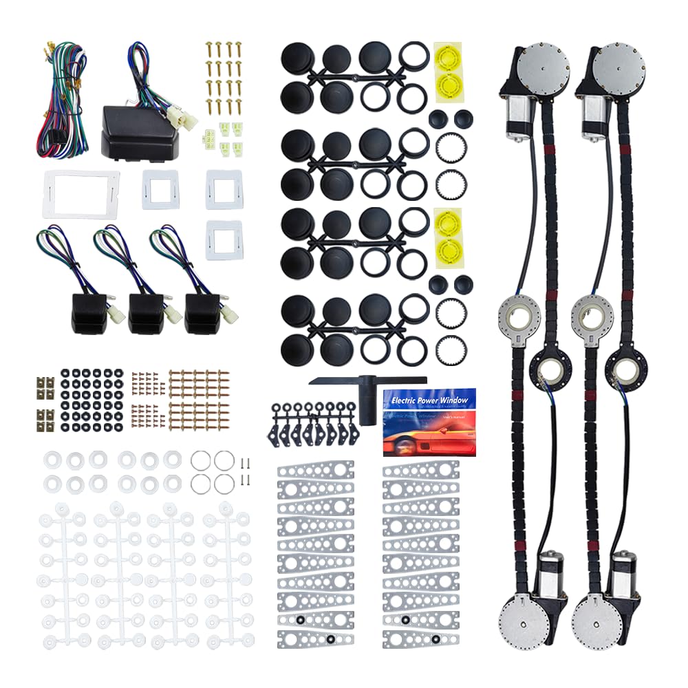 MK Audio MK-HW800 Universal Electric Power Window Conversion Kit for 4-Door Vehicles
