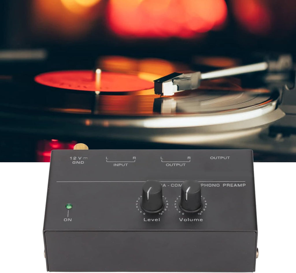 MR DJ PP500 Phono Turntable Preamp Input /TRS Output Stereo Knob Control Mini Record Player Preamplifier