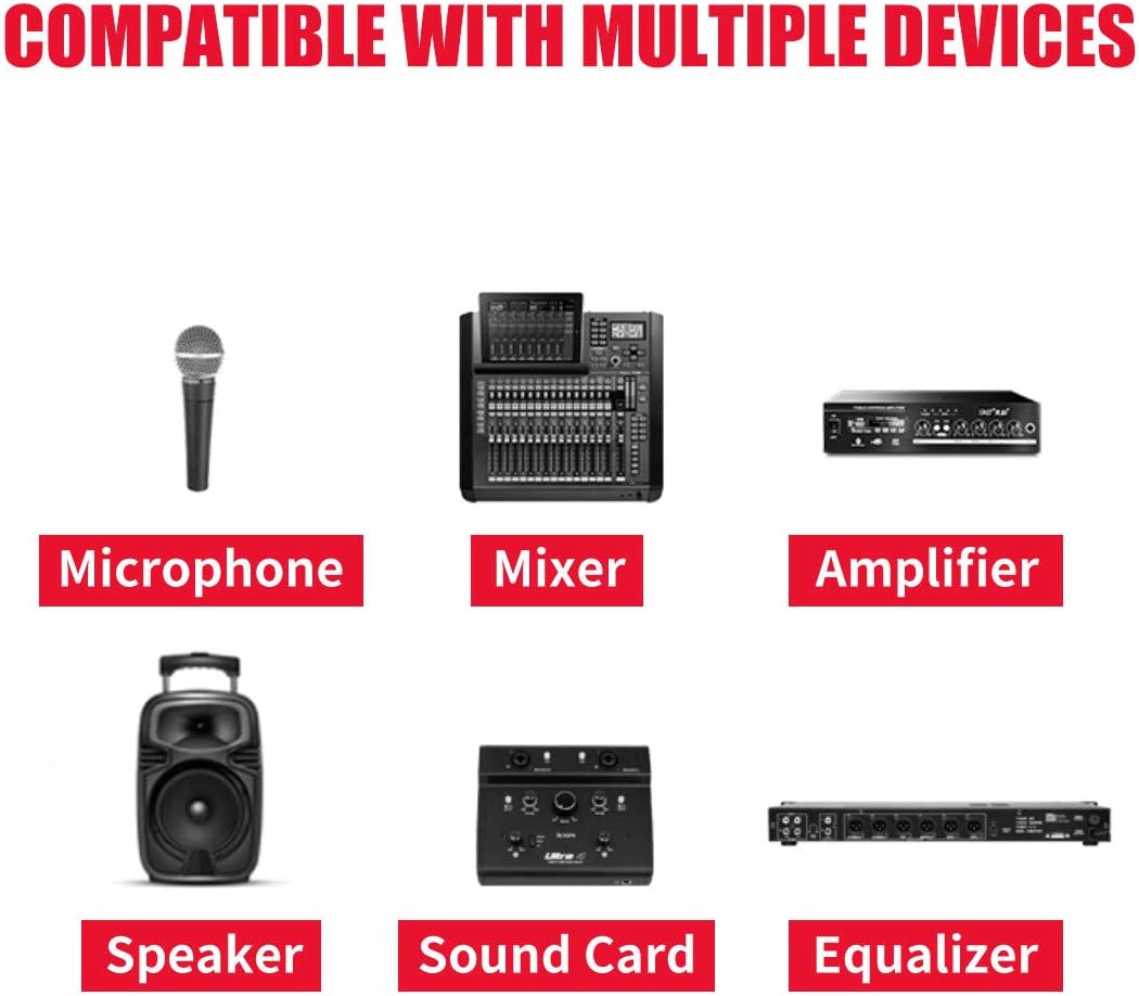 MR DJ CQSXF12 12' Pro PA DJ Karaoke XLR Female to 1/4" TRS Stereo Male Plug Audio Balanced Microphone Cable