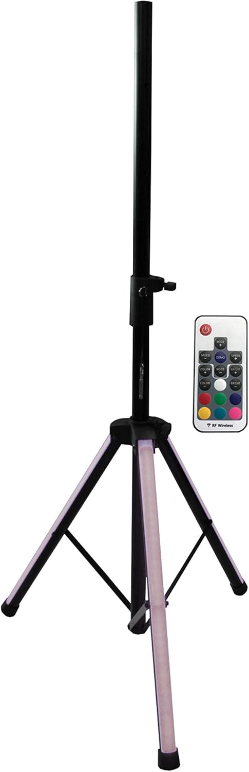 2 MR DJ SS850LED Universal Color-Changing Stand LED Speaker Stand Tripod Remote Control