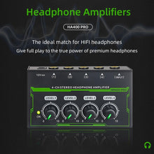 Load image into Gallery viewer, MR DJ Microamp HA400PRO Ultra-compact 4-channel stereo headphone amplifier