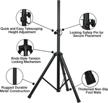 Load image into Gallery viewer, MR DJ SS750PKG Speaker Stand Bag &amp; 1/4" Cable PRO PA DJ Home On Stage Speaker Stand Mount Holder with Road Carrying Bag