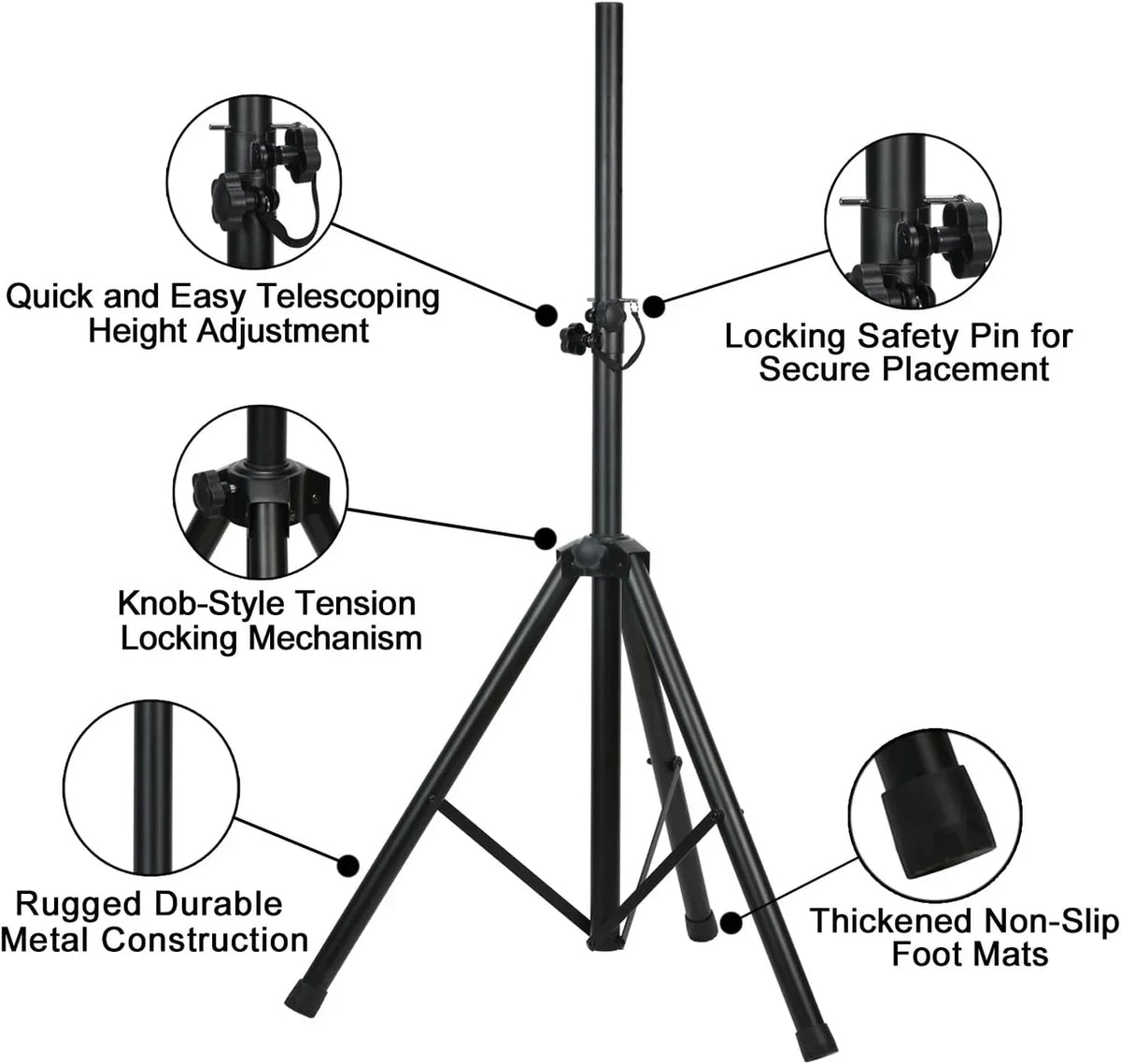MR DJ LS200 DJ Pro Audio Lighting Fixture Tripod Stand with T-Bar Light Truss