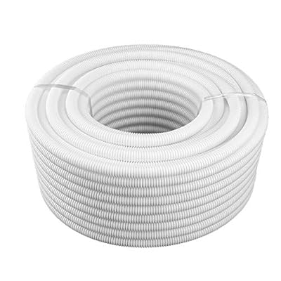 DC Sound 3/4" 19mm 100' White Split Wire Loom Cable Sleeves Conduit Protective Tubing