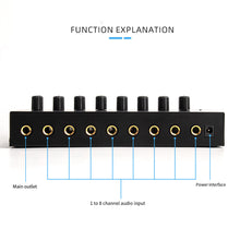 Load image into Gallery viewer, MR DJ Microamp HA800PRO Ultra-compact 8-channel stereo headphone amplifier