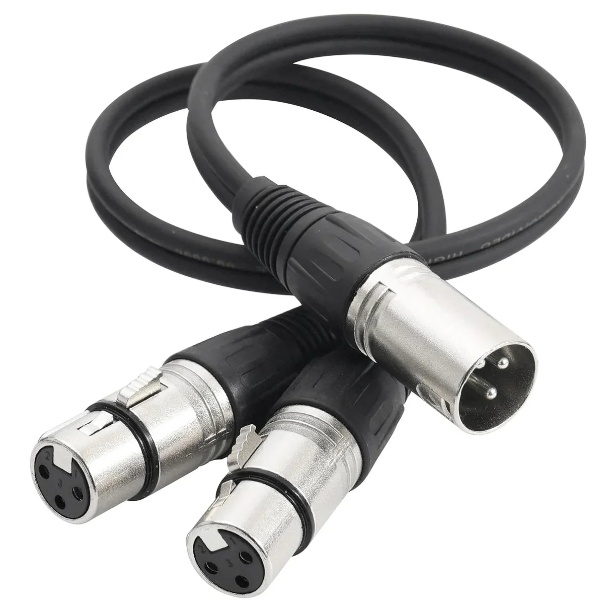 MR DJ CXMDXFY6 6" Single XLR Male to Dual XLR Female Microphone Y Splitter Cable