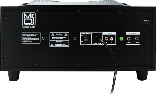 MR DJ Matrix BK 6.5" Powered Speaker, Built-in Bluetooth, USB/SD Card Reader